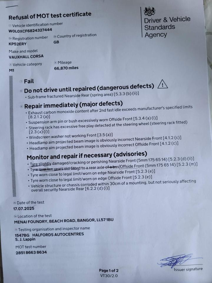 Vauxhall Corsa - 1.4i 16v Comfort 5dr - Automatic, failed MOT - see pi - Image 28