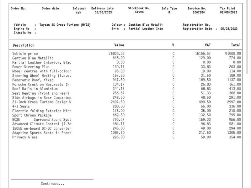 Porsche Taycan Performance Plus 93.4kWh 4S Cross Turismo Auto 4WD 5dr (11kW Charger) | Portland Autos