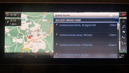 Mercedes three-word address navigation
