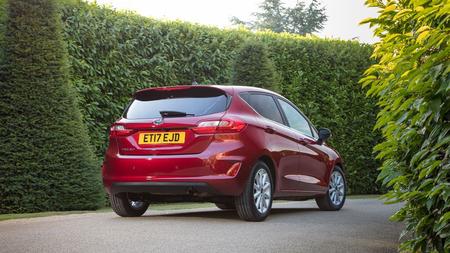 Ford Fiesta Rear view of a red Ford Fiesta