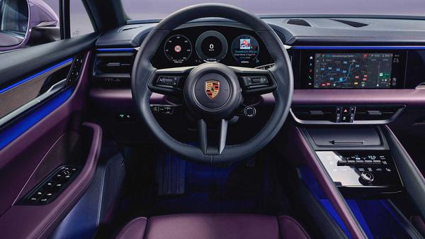 Purple Porsche Macan 4 interior