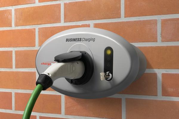 A close up of a home charge point