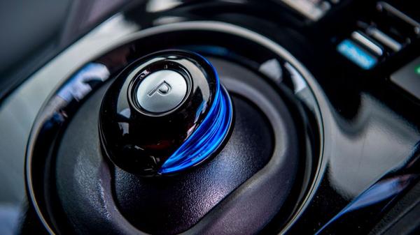 Close up of a white Nissan Leaf's interior