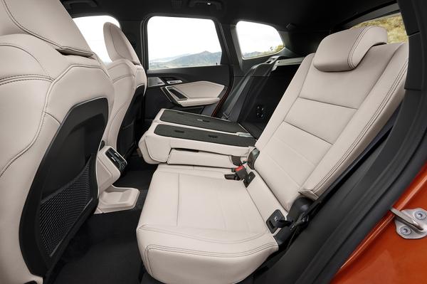 New BMW X1 light interior rear seats side view