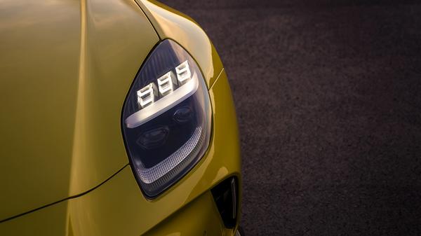 Yellow Aston Martin Vantage headlight