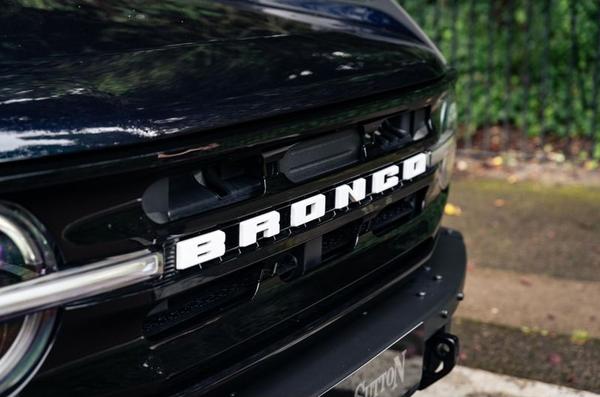 Closeup of Bronco lettering