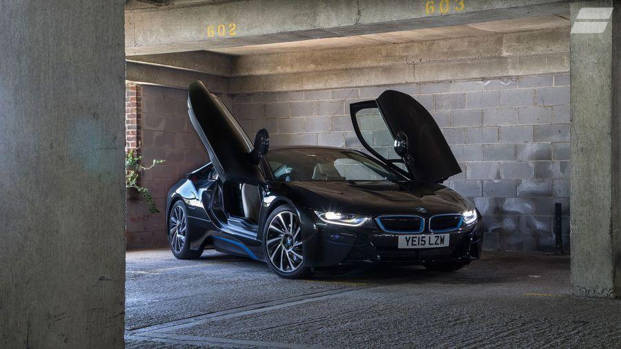 BMW i8 Black BMW i8 in exposed brick car park