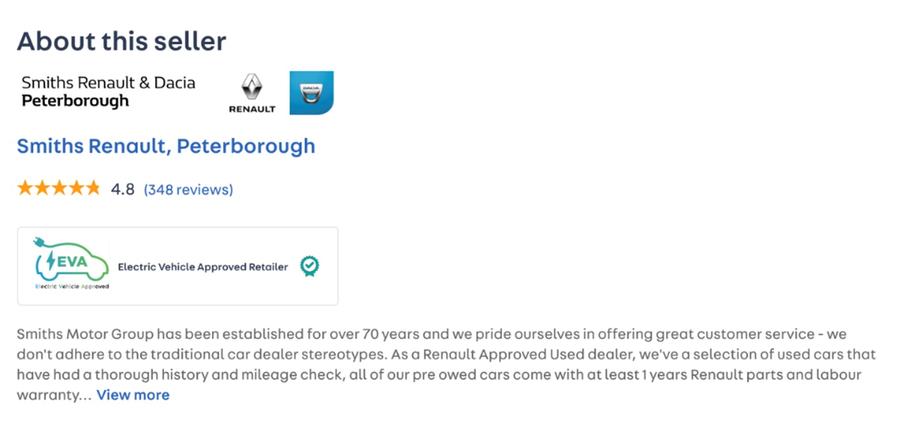 EVA badge displayed on an Auto Trader ad EVA badge displayed on an Auto Trader ad