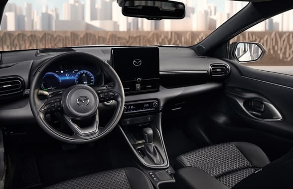 A view from a Mazda2 interior