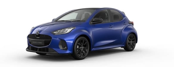 A side-view of a Mazda2