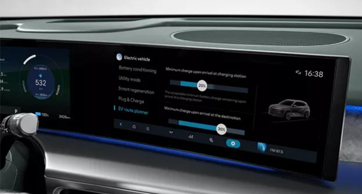 Dashboard view of EV charging route planner.
