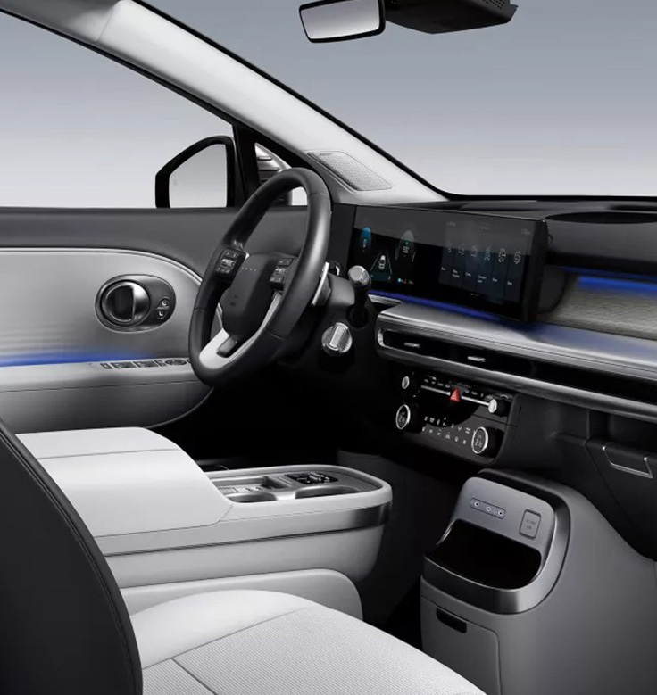 Customise your cabin with light cabin with blue ambient lighting.