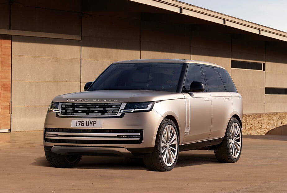 A 3/4 view of a Range Rover facing left