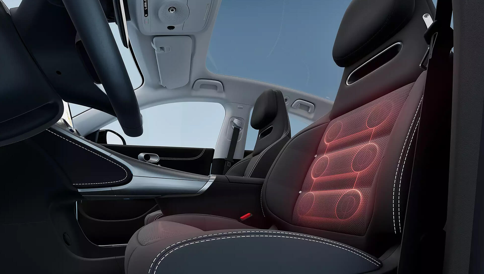 Electrically adjustable and heated front seats