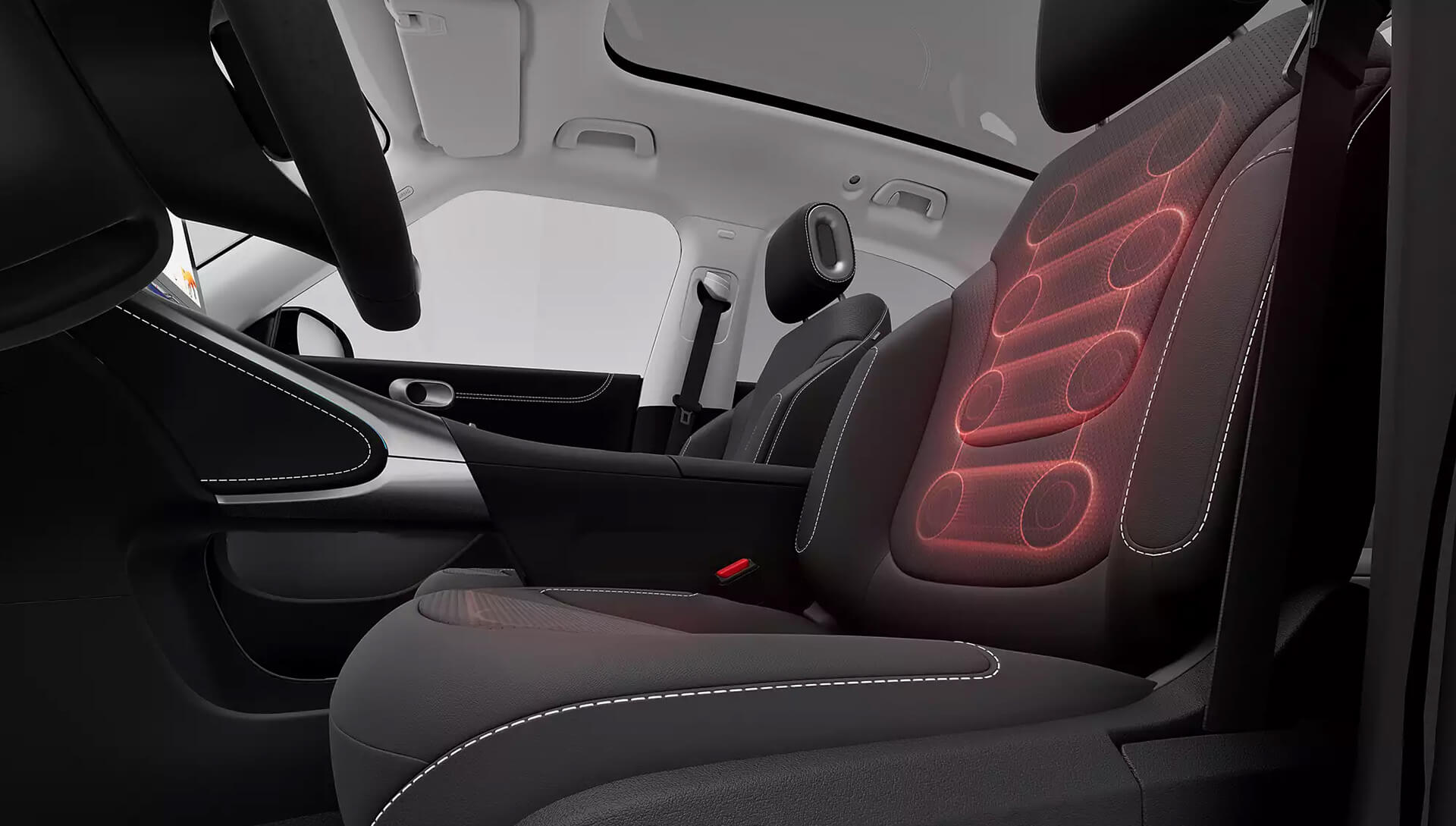 Electrically adjustable and heated front seats