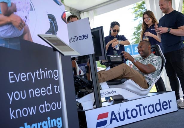 Think you can beat Rory Reid on the road? Autotrader employee, Rory Reid, in a racing cockpit simulator.