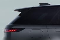 A close-up side view of the back of a Range Rover Sport