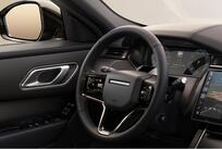 Range Rover Velar steering wheel and dashboard close-up view