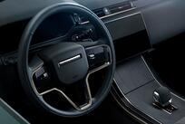 A view of the front interior of a Range Rover Velar