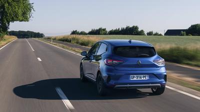 2023 Renault Clio blue rear driving 