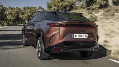 Lexus RZ450e driving rear