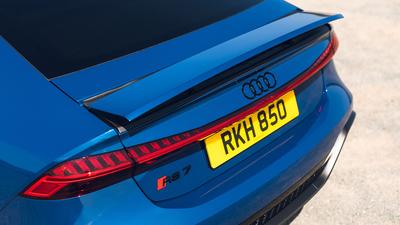 Blue Audi RS 7 Performance boot lid