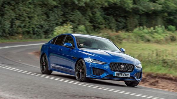 Jaguar XE driving rear