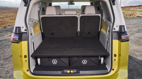 VW ID.Buzz yellow and white luggage area