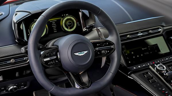 2024 Cosmos Orange Aston Martin Vantage steering wheel