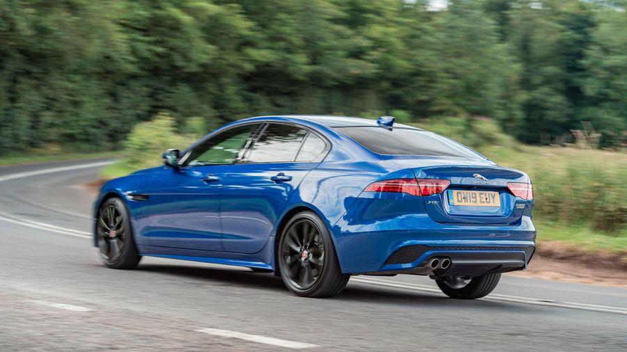 Jaguar XE driving rear